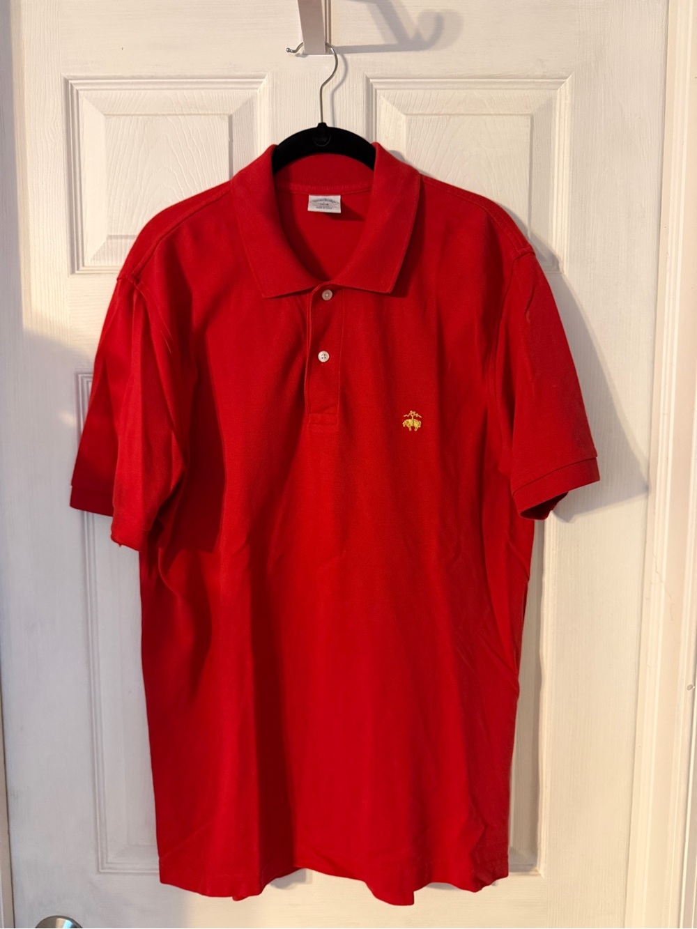Brooks Brothers Red Polo with Gold Embroidered Logo